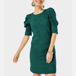 Lilly Pulitzer Knowles Elbow Sleeve
Dress Hosta Green Knit Pucker Jacquard XL